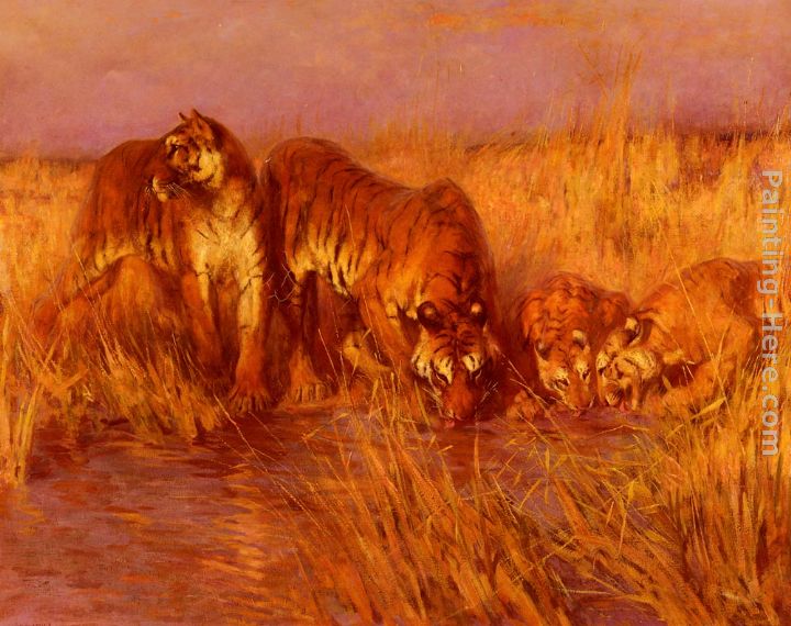 The Tiger Pool painting - Arthur Wardle The Tiger Pool art painting